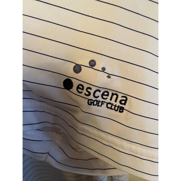 Men's Foot Joy Golf Shirt. White W/ Blue Stripes. M - Picture 4 of 4